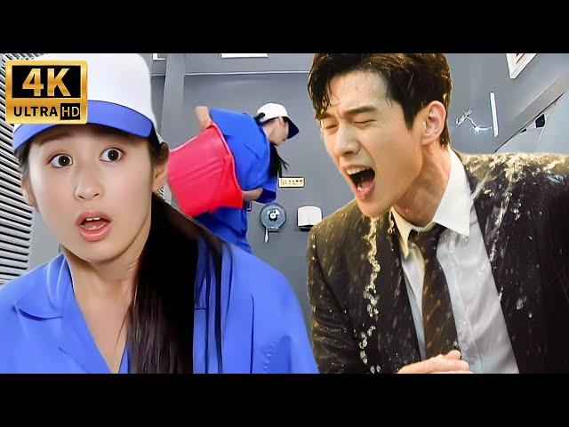 【Movie】The girl was cleaning, but when turned around she threw the water directly at the CEO！