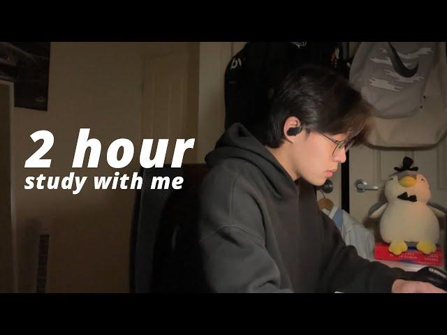 STUDY WITH ME (2 HOURS) // background noise, real time (with timer) PETER LE