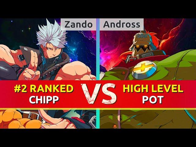 GGST ▰ Zando (#2 Ranked Chipp) vs Andross (Potemkin). High Level Gameplay