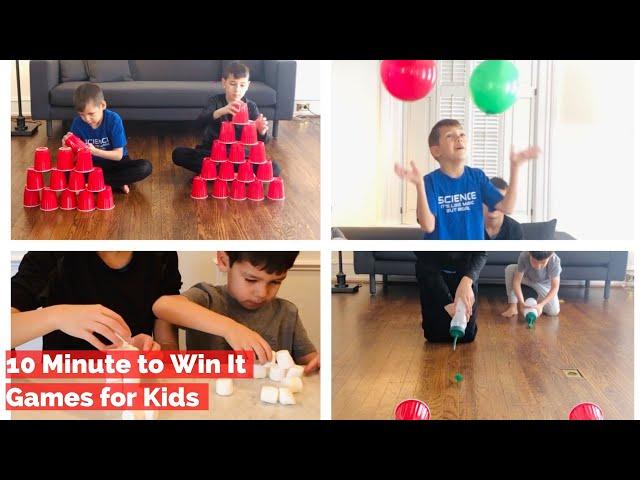 10 Minute to Win It Games For Kids - Fun Family Indoor Activities - Easy At Home Games for Kids