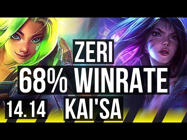 ZERI & Nautilus vs KAI'SA & Milio (ADC) | 68% winrate, 5/0/1 | EUW Master | 14.14