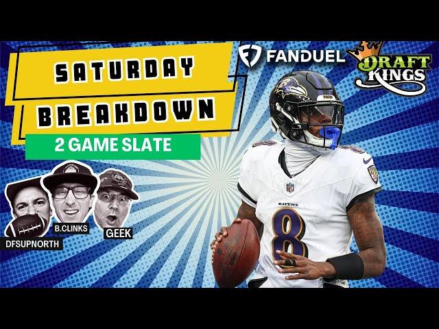 Saturday 2 Game Slate NFL DFS Plays to Make You a Winner on DraftKings and FanDuel Week 16