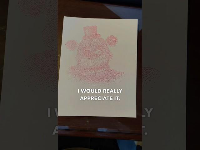 Freddy Fazbear Drawing! #pointillism #drawingforfun #freddyfazbear #fivenightsatfreddys #drawings