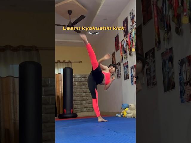 Kyokushin kick tutorial  #kyokushin #karate #tutorial #kicks #mma #ufc #teaching #girlpower