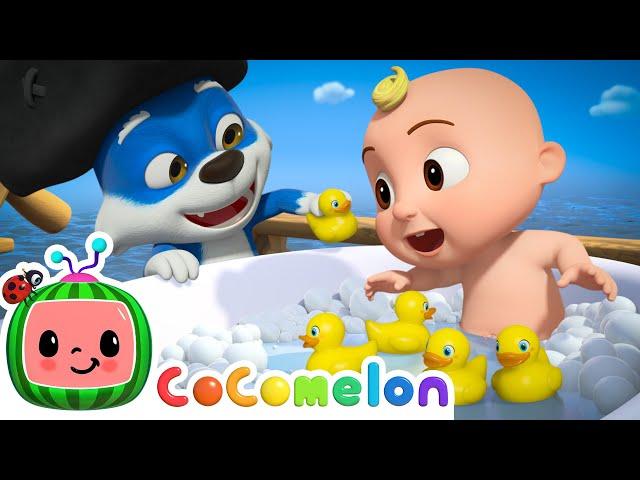 5 Little Ducks Bath Time | NEW  CoComelon Animal Time | Animals for Kids