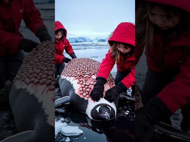 Girls Clean Penguins in Antarctica #Penguin #Antarctica #Kids #Nature #Wildlife #Barnacles #Animals