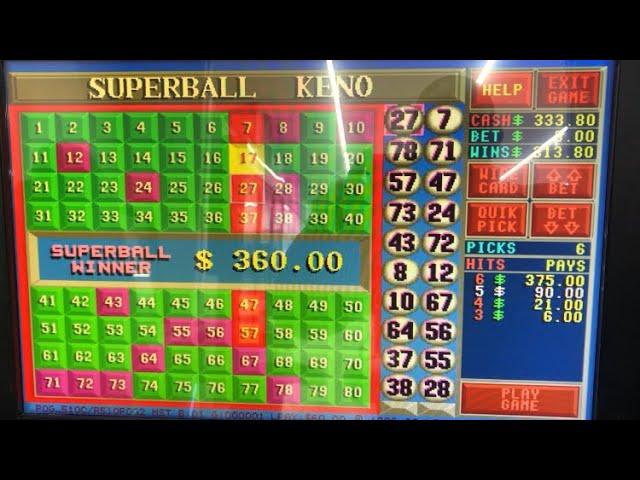 Superball Keno Winner $3 Bet at a Local Game Room