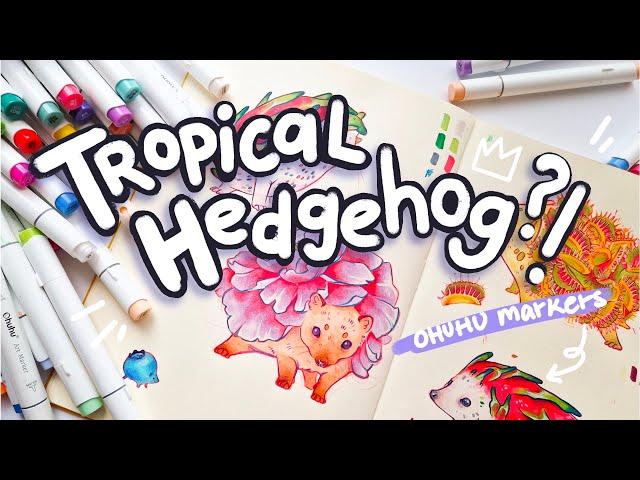 drawing plant animals || asmr painting with markers