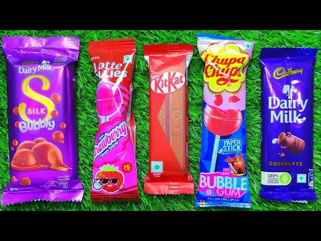 Satisfying video Asmr lollipops candy and chocolate gummy candy unboxing video Asmr.