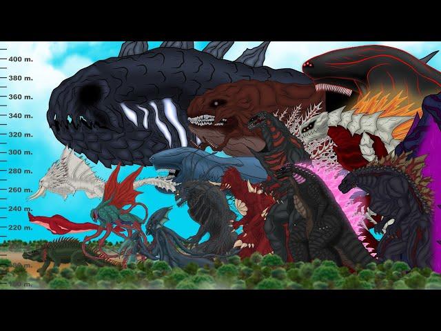 Comparing Sizes: MonsterVerse Pink Godzilla, SEA MONSTERS El Gran Maja, and Julia