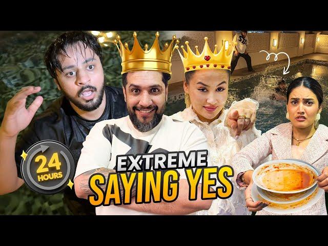 EXTREME SAYING YES CHALLENGE FOR 24 HOURS IN DUBAI  | Gabru Ny Areeb Ko Rula Dea 🫣