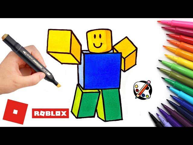 How to Draw a Roblox Noob / Roblox Drawing Easy