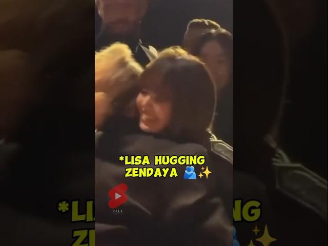 Lisa hugging Zendaya at Louis Vuitton show  #lisa #zendaya #lisamanoban