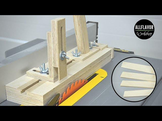 Adjustable Thin Strip Jig for Table Saw | Table Saw Jigs