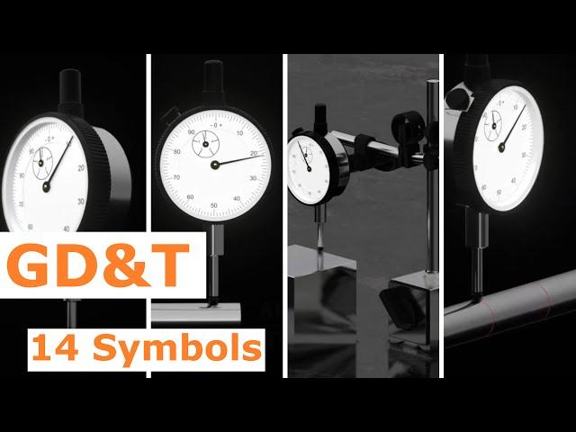 GD&T  #14 symbols (Tolerance) with example | dial gauge assembly and all GD&T MEASUREMENTS