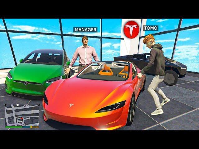 Stealing Every TESLA From DEALERSHIP in GTA 5!