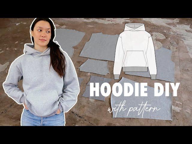 How to Sew a Hoodie DIY for beginner | Woman's hoodie sewing tutorial with pattern