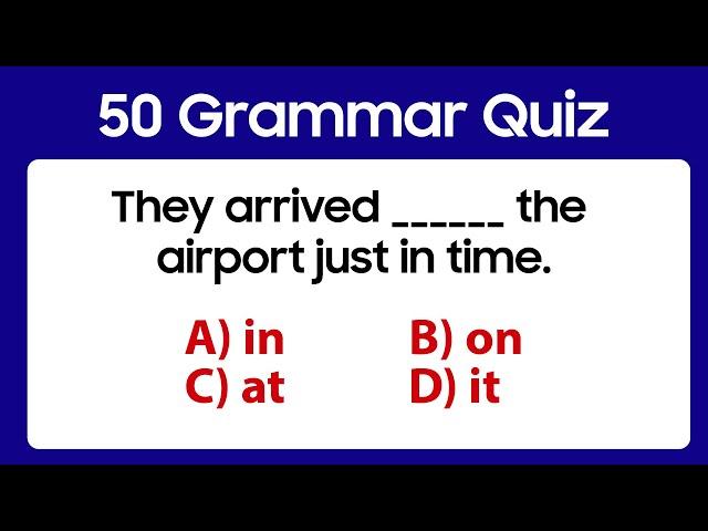 50 Preposition Quiz Questions | prepositions test which will improve your English quickly.#5