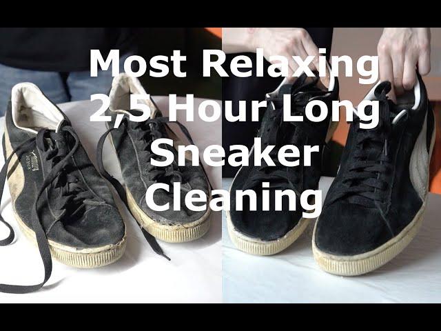 ASMR | 2.5 Hours of Deep Cleaning & Restoring Old Suede Sneakers – Pure Relaxation (No Talking)