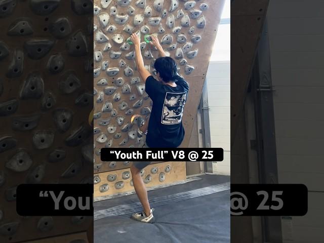 “Youth Full” @ 25° on Kilter Board Homewall. First V8 on this board I’m psyched! #climbing #kilter