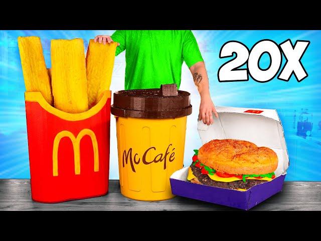 Increased McDonald's menu by 20 times / Giant Big Tasty / Huge French Fries / Big Coffee