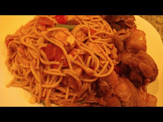 HOW TO COOK DELICIOUS WHOLE WHEAT SPAGHETTI WITH CHICKEN | CHICKEN SPAG RECIPE | NG STYLES KITCHEN