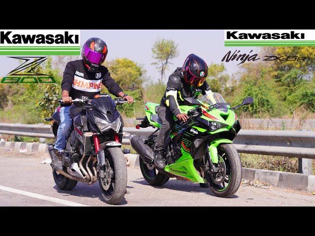 Kawasaki Ninja Zx6r (2024) va Kawasaki Ninja Z800. || Drag Race || First time on YouTube