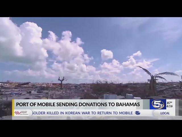 Port of Mobile shipping relief supplies to the Bahamas