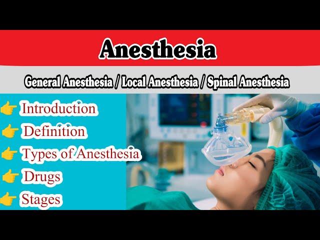 Anesthesia | Types of Anesthesia | General Anesthesia | Regional Anesthesia | Local Anesthesia