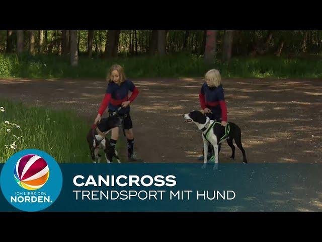 Canicross: Zwei Jungs betreiben Trendsport mit Hund