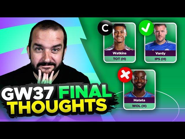 BEST DIFFERENTIALS  | FPL GAMEWEEK 37 FINAL TEAM SELECTION THOUGHTS | 2024/25