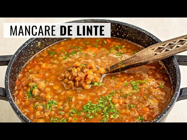 Tasty, cheap and healthy: lentil food with vegetables - vegan recipe