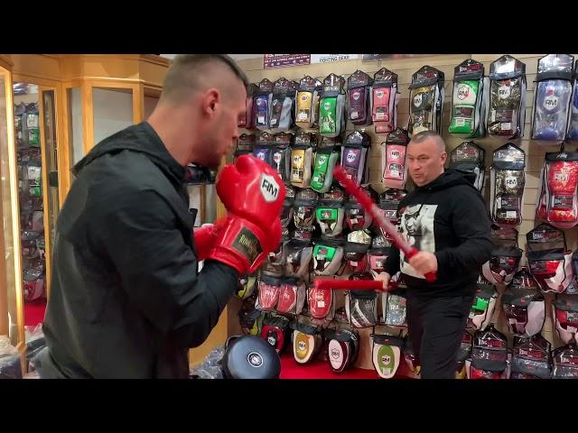 Pro Boxer Pawel Stepien 12-0-11 KO From Poland visiting RingMaster Shop in Cardiff 