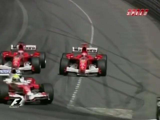 F1 – Michael Schumacher overtakes Rubens Barrichello on the last lap – Monaco 2005