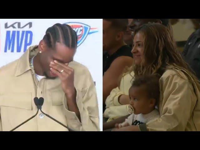 SGA gets emotional thanking his Wife after winning MVP and gifts teammates Rolex's