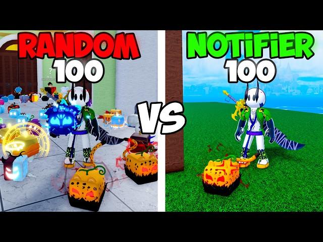 100 Random Fruits vs 100 Notifier Fruits !