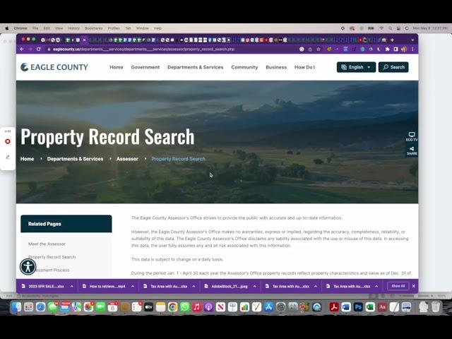 How to pull up our property tax record on The Eagle County Assessor website and locate the Tax Area