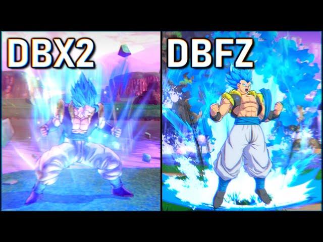 Gogeta (SSGSS) - All Attacks | DBFZ vs DBXV2 [ + Super Saiyan Blue Vegito, Goku & Vegeta ]