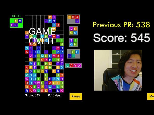 History of my Scrabble Tetris PR's  (cool music at 11:00)