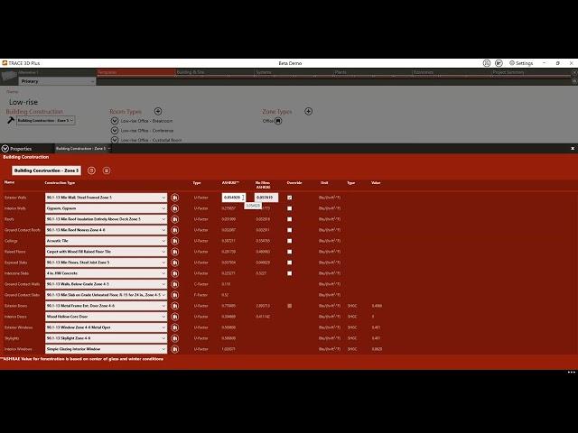 TRACE 3D Plus U-Factor Override
