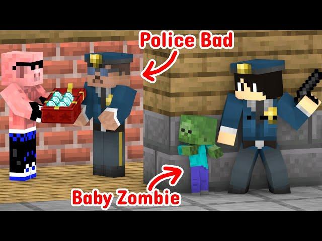 Baby Zombie and Bad Police - Minecraft Animation