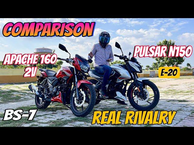 Bajaj Pulsar N150 Vs Tvs Apache Rtr 160 2v Full Detailed Comparison || Price Mileage | Which One 