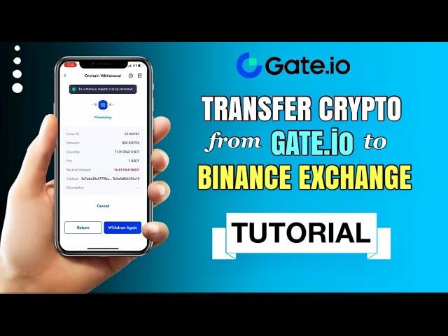 How to TRANSFER crypto from Gate.io to Binance Exchange | App Tutorial