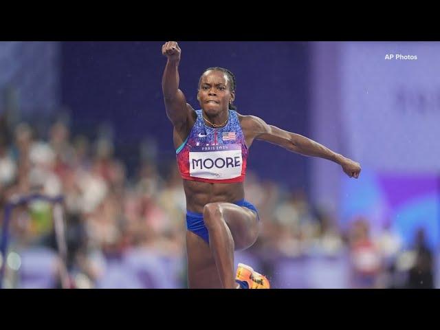 How did North Texas native Jasmine Moore do in the Triple Jump?