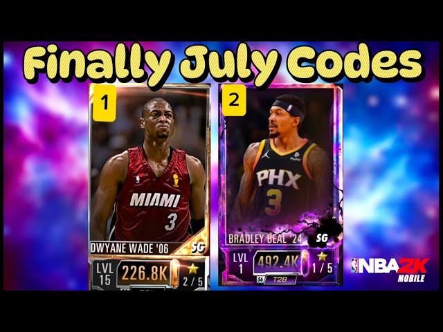 nba 2K mobile codes !! Finally! July Codes are Out ! Dwayne Wade and Bradley Beal | #nba2kmobile