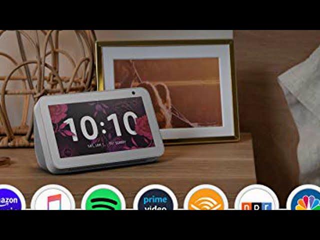 Echo Show 5 Sandstone with Blink Mini Indoor Smart Security Camera, 1080 HD with Motion Detection