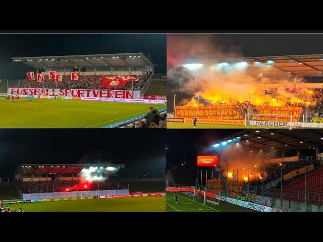 Pyro - FSV Zwickau Fans und FC Lokomotive Leipzig Fans in Stadion GGZ Arena "28.02.2025"