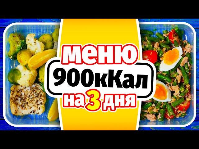 МЕНЮ НА ДЕНЬ 900кКал: Заготовки еды на 3 дня - Завтрак Обед Ужин Перекусы