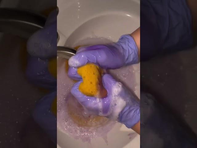 Asmr Soapy Suds with Toilet Bowl Cleaner Lavender  #oddlysatisfying #soapysuds #spongeasmr