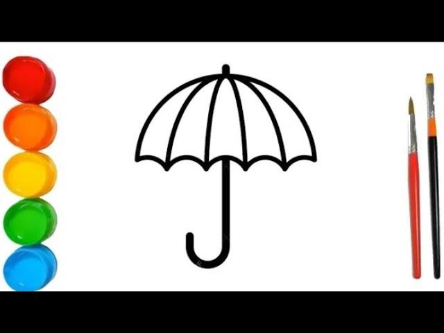 How to draw an umbrella /Bolalarga soyabon chizish /Рисуем зонтик для детей